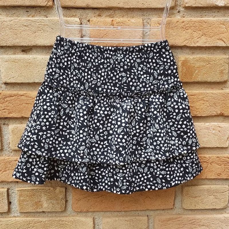 Short Saia Preto e Branco Tam Zara Roupa Infantil para Menina Zara  Usado 95596523 enjoei