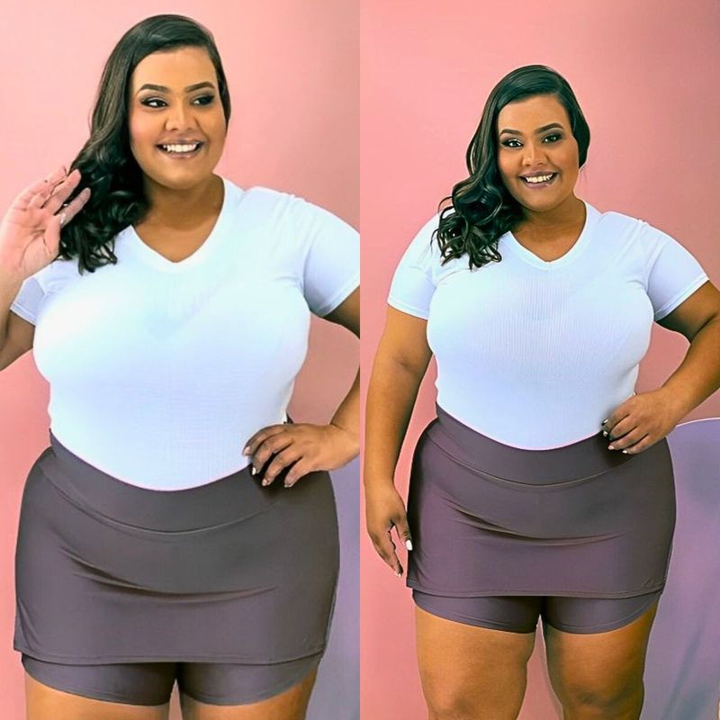 Short saia best sale fitness plus size