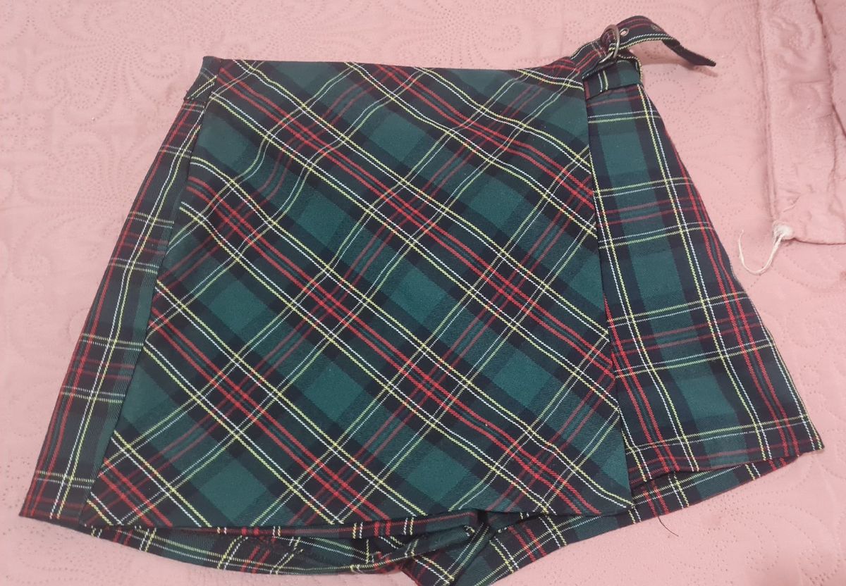 Short saia hot sale xadrez renner