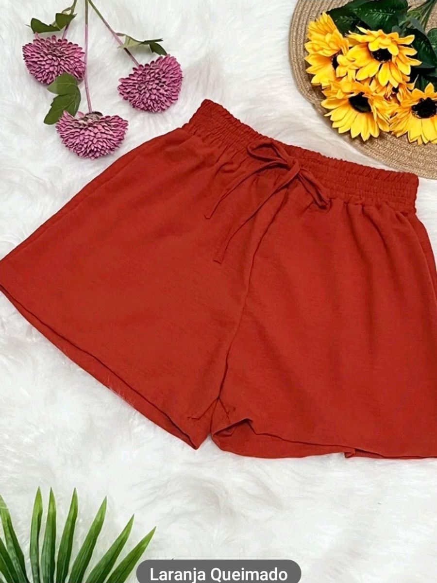 Short Feminino Tecido Duna com Elástico