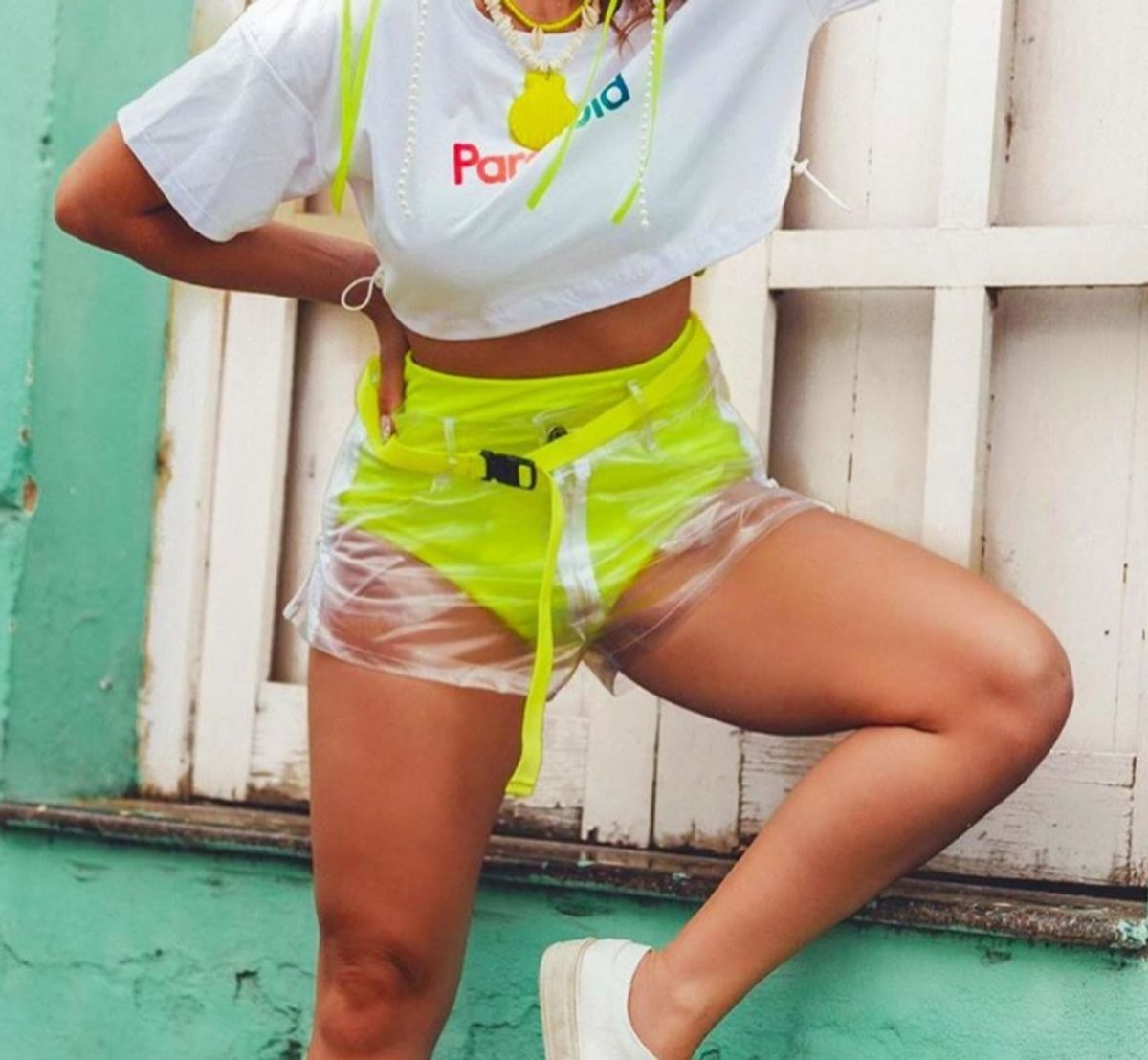 short transparente jeans