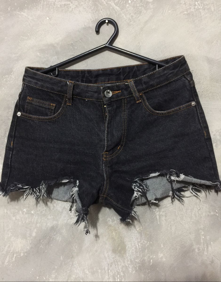shortinho preto jeans