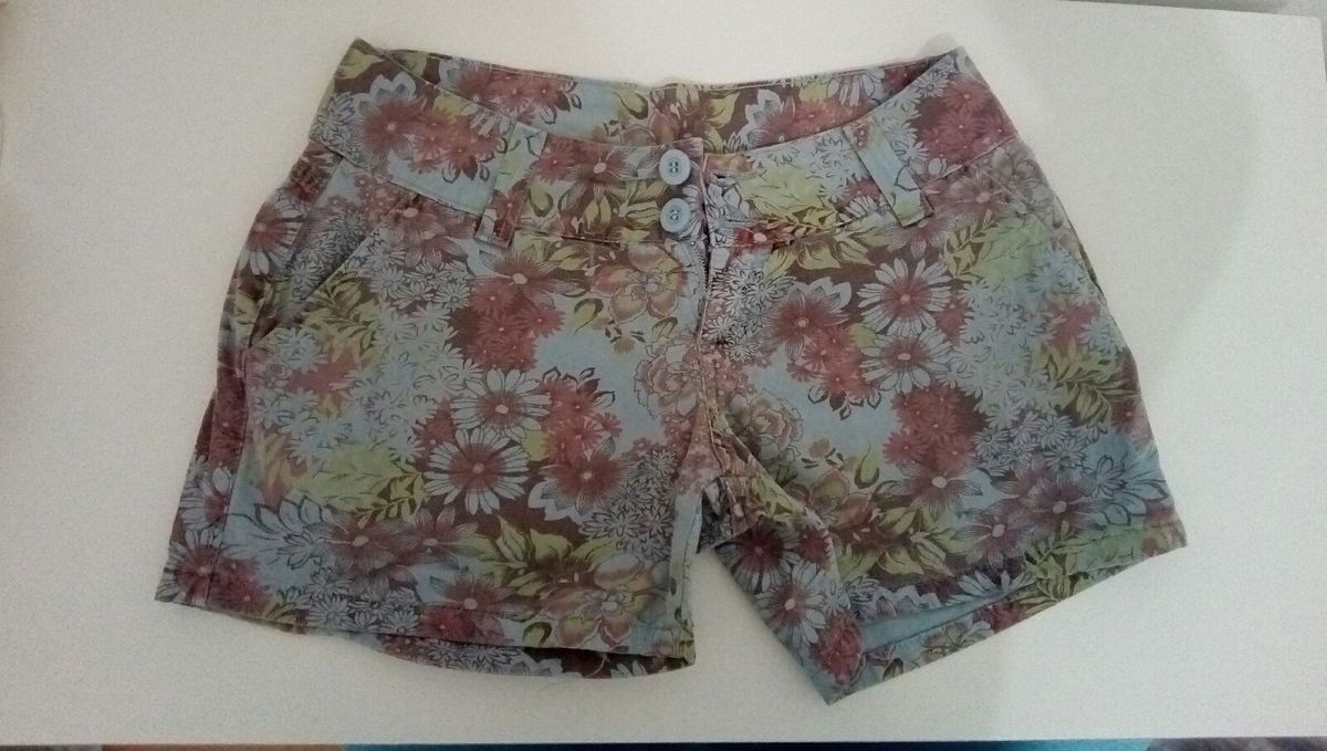 shorts azul florido - short cambes