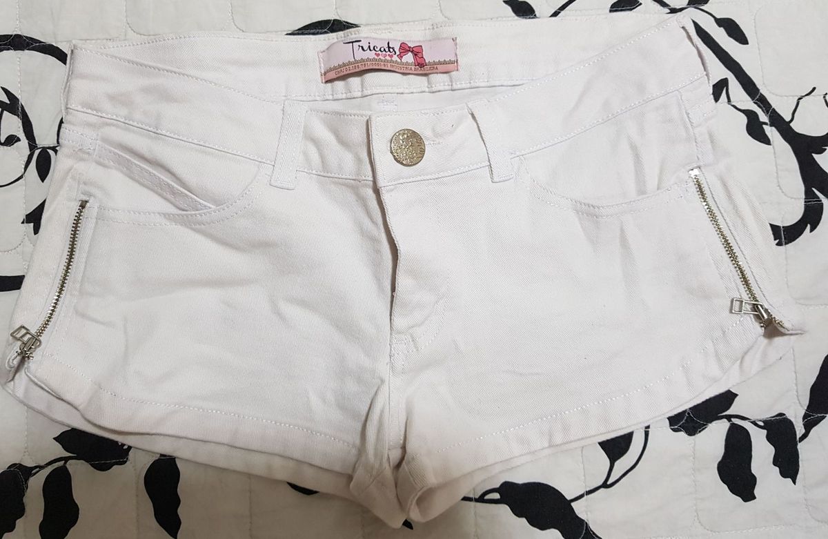 shorts branco jeans