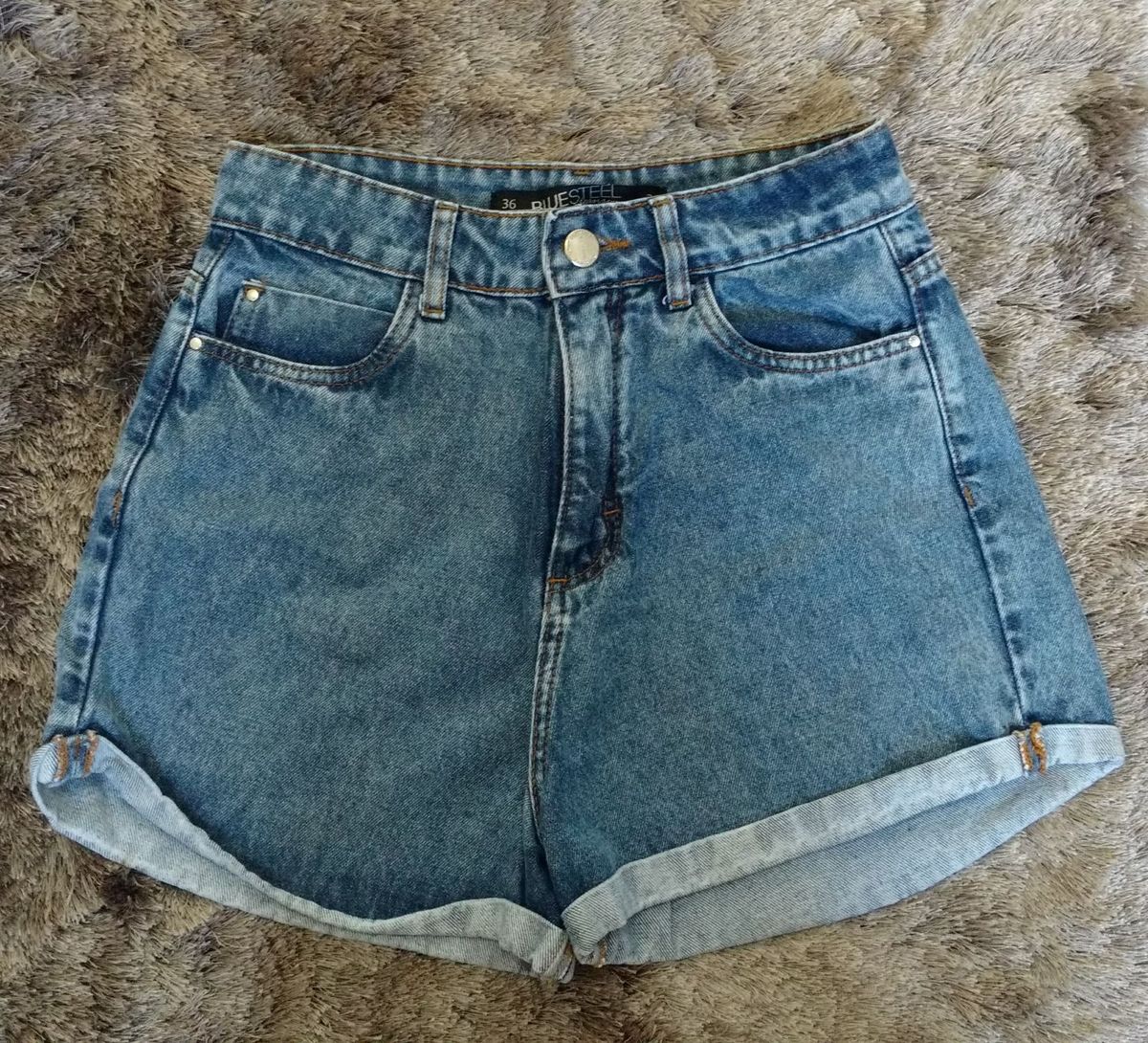 renner short jeans cintura alta