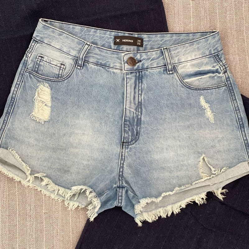 Shorts Jeans Básico 38 Inteirão, Shorts Feminino Hering Usado 75385340