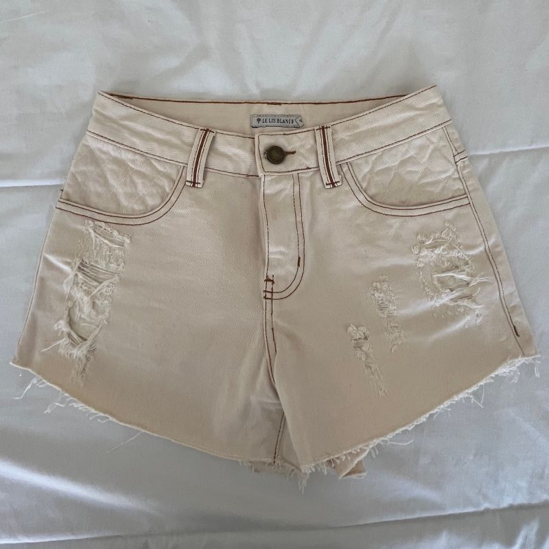 Shorts Feminino Jeans Color - Bege