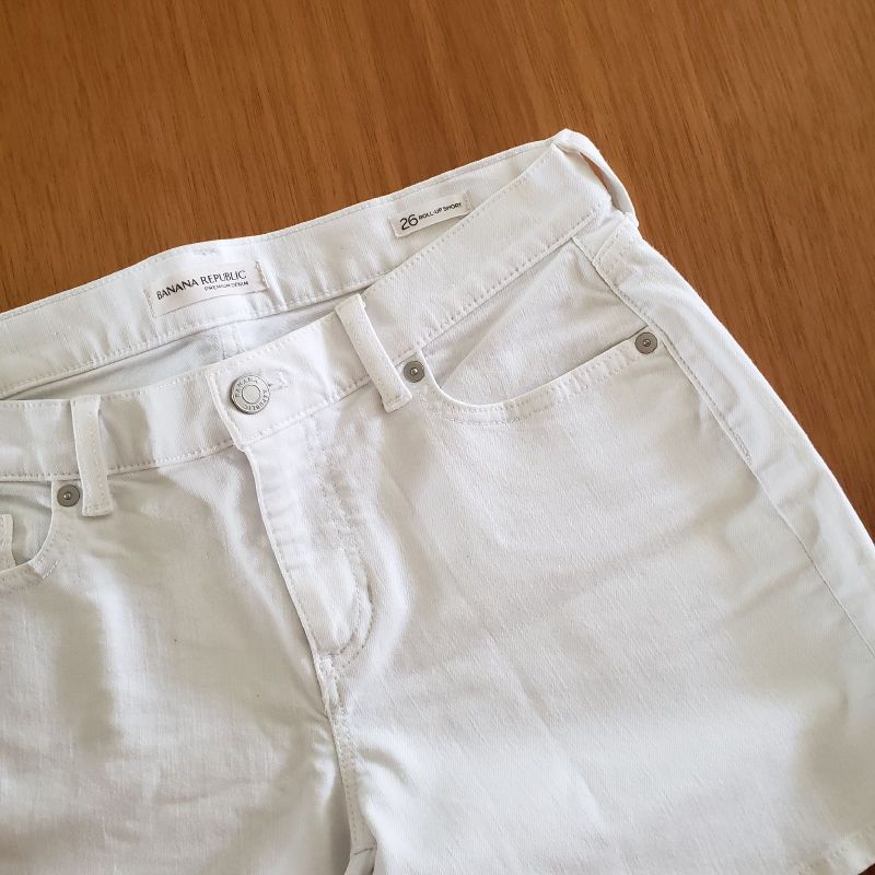 Shorts Jeans Branco Banana Republic | Shorts Feminino Banana