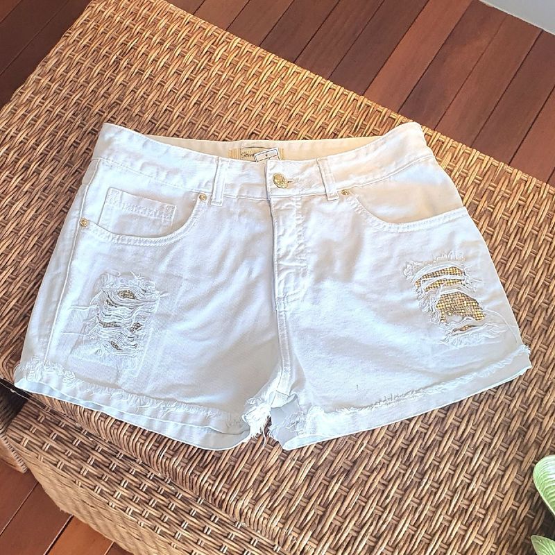 Short Jeans Feminino Branco