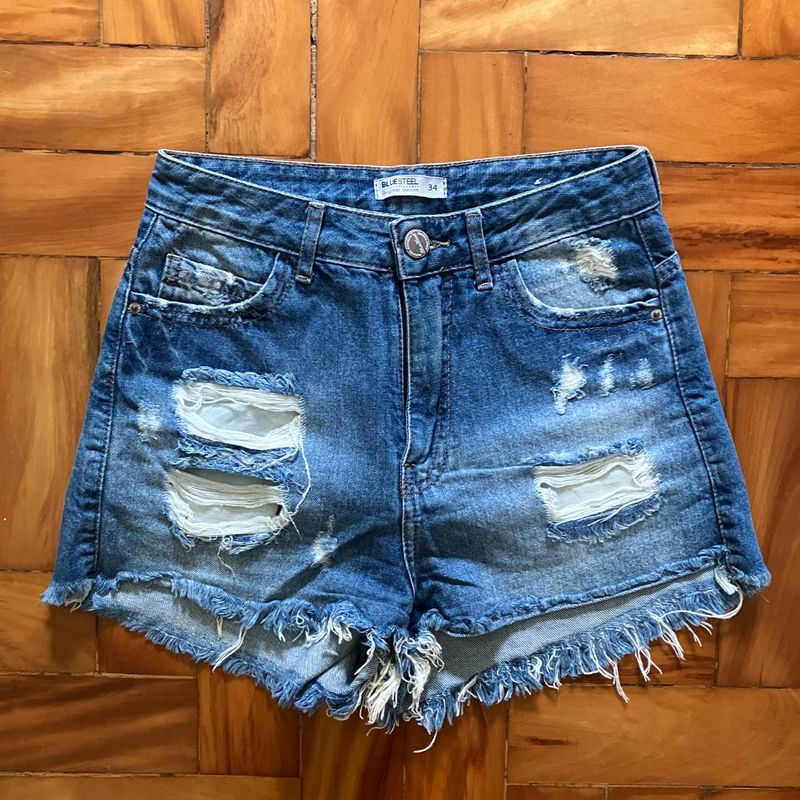 Short jeans best sale cintura alta curto