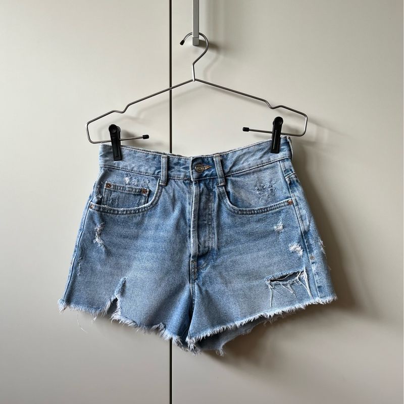 Short jeans cintura alta 2024 zara