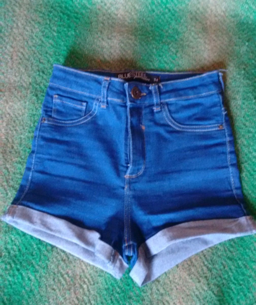 shorts jeans feminino blue steel