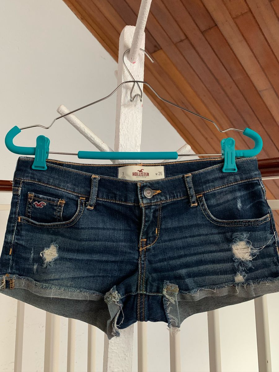 short cintura baixa jeans