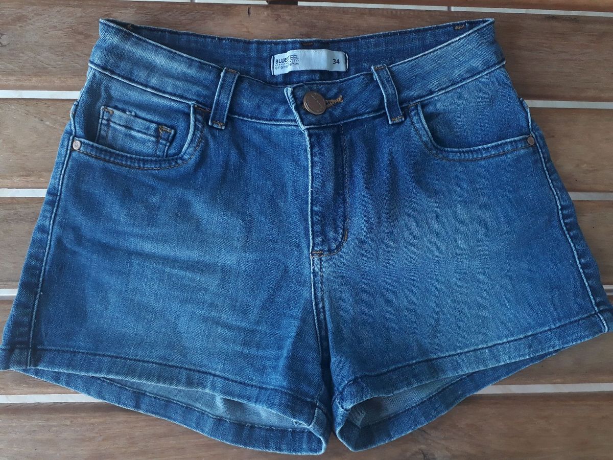 short cintura baixa jeans