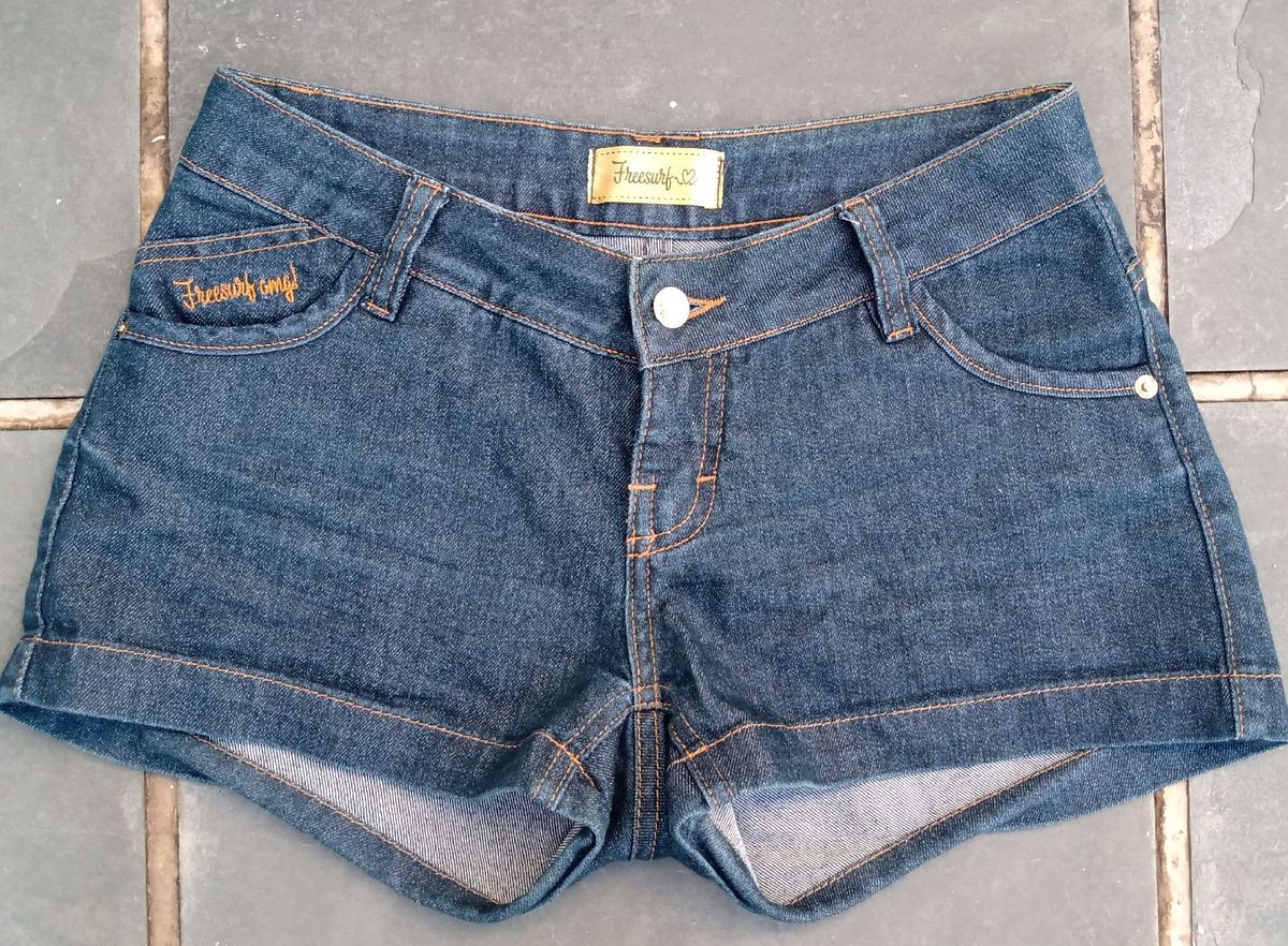 short cintura baixa jeans