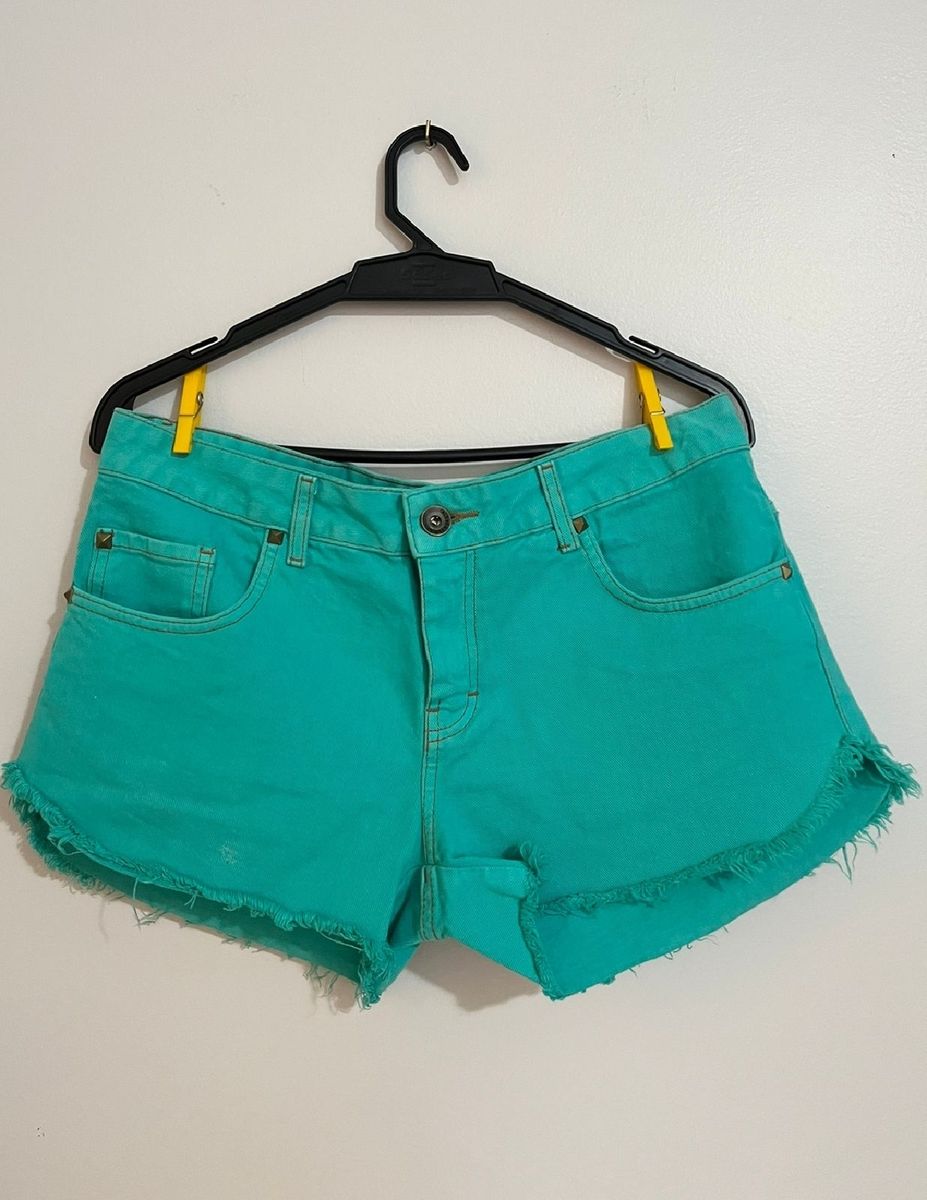 Shorts Feminino Jeans Color - Verde