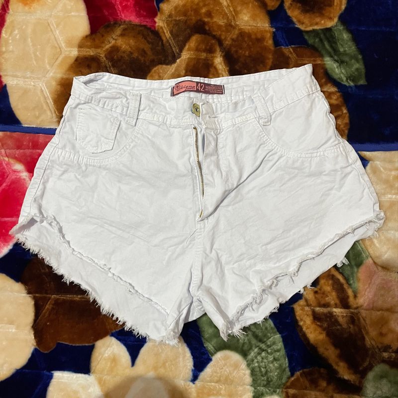 Short jeans best sale branco curto