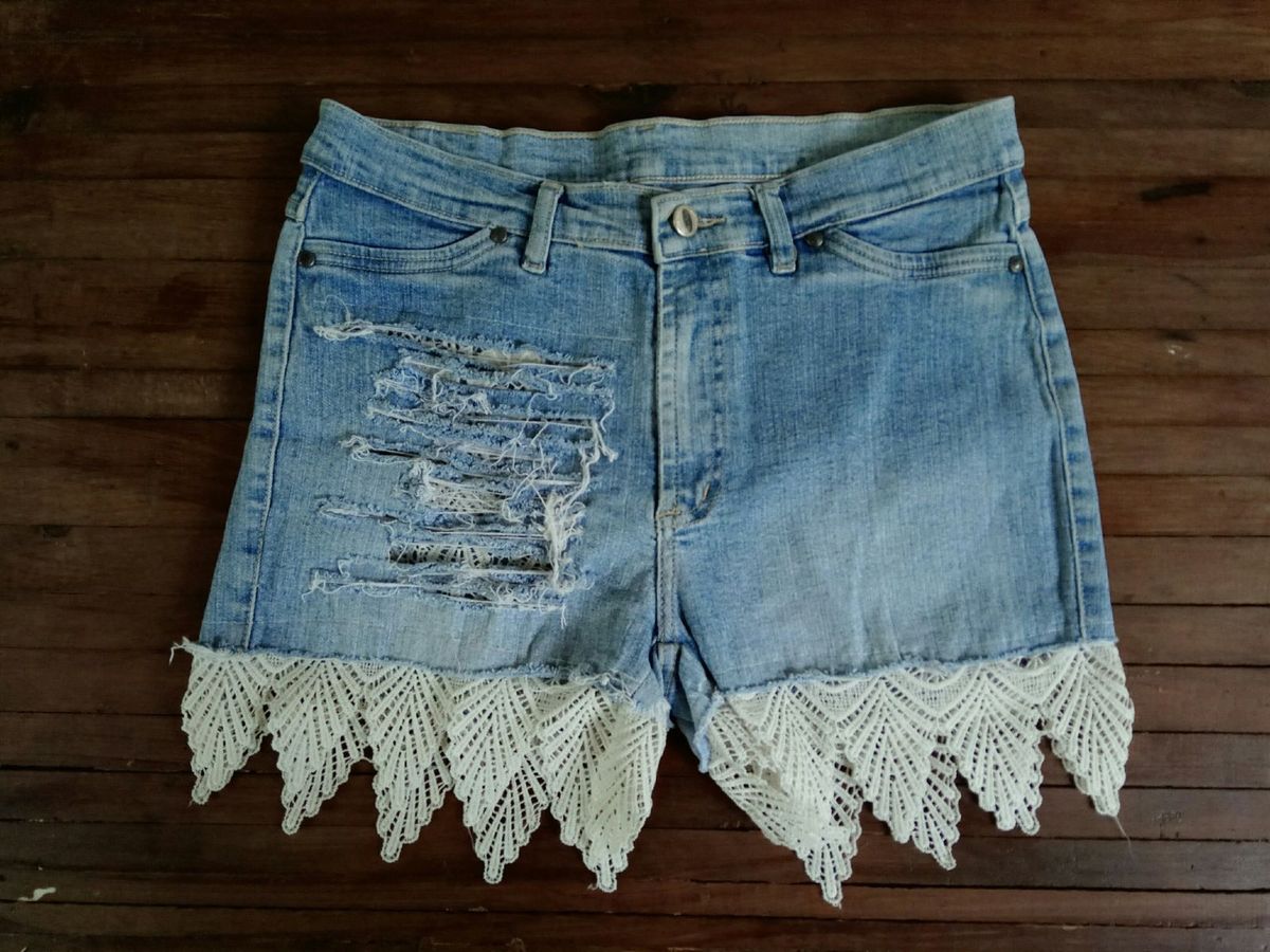 bermudas jeans customizadas