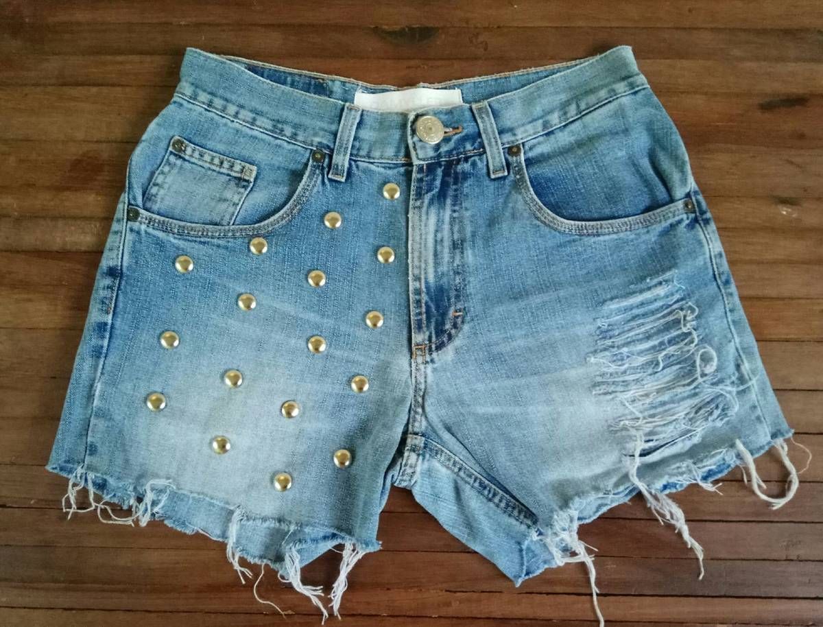 customizar shorts jeans com tecido