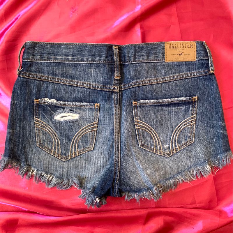 Shorts Jeans Hollister Cintura Baixa, Shorts Feminino Hollister Usado  97851960