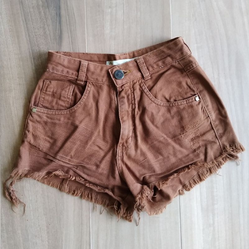 Short jeans clearance marrom feminino