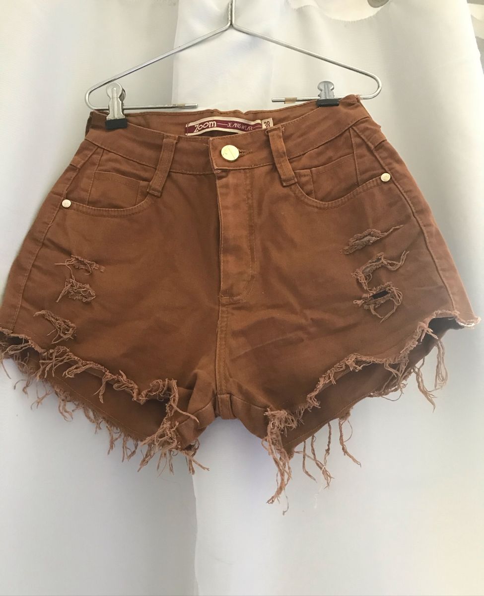 short marrom jeans