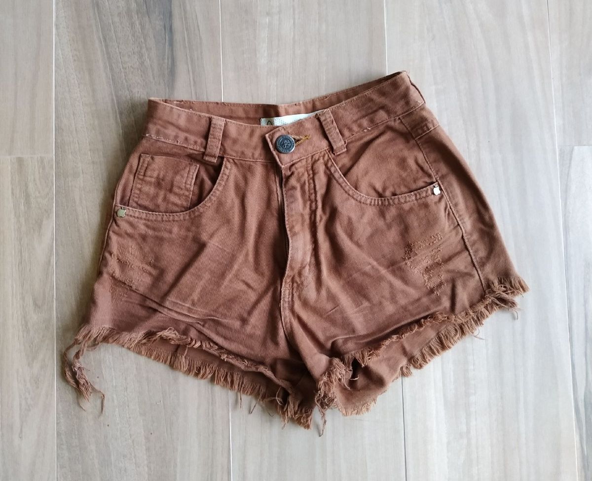 short marrom jeans