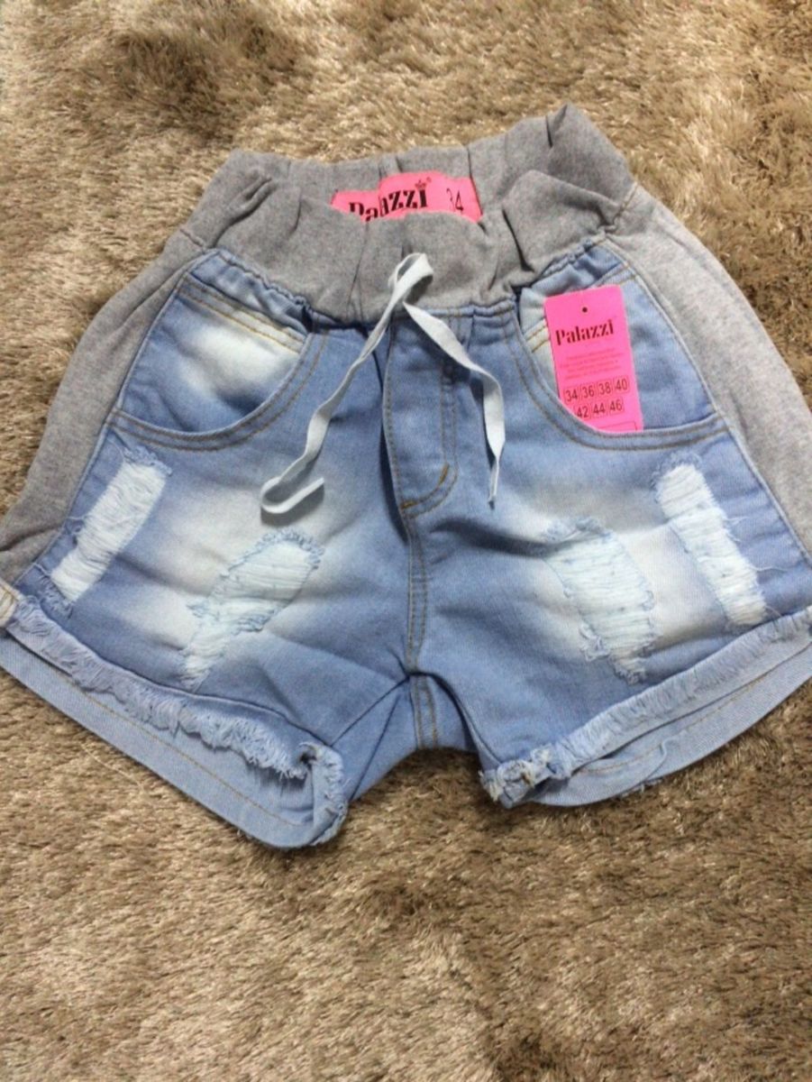 short jeans moletom feminino