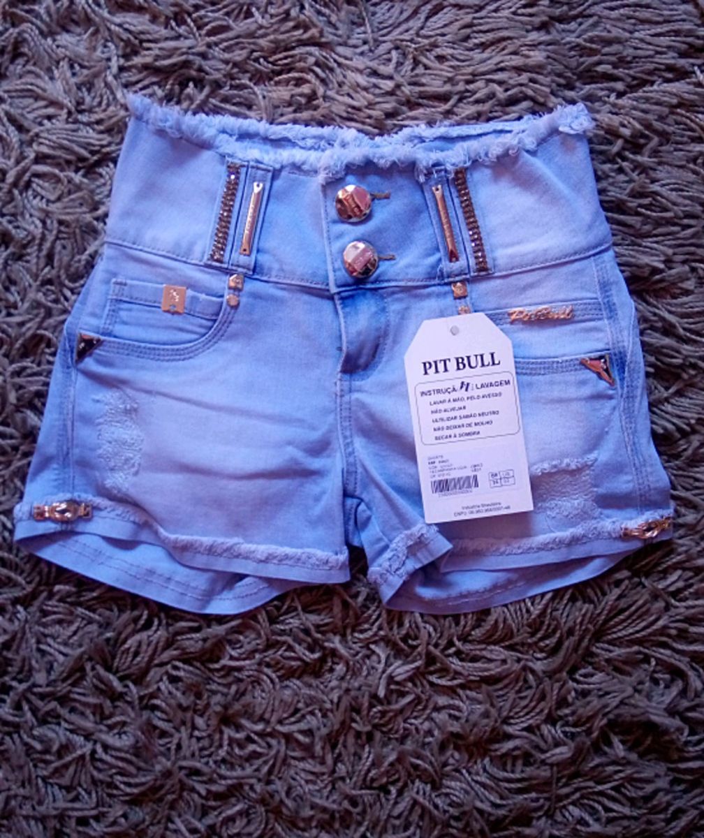 pit bull jeans shorts cintura alta