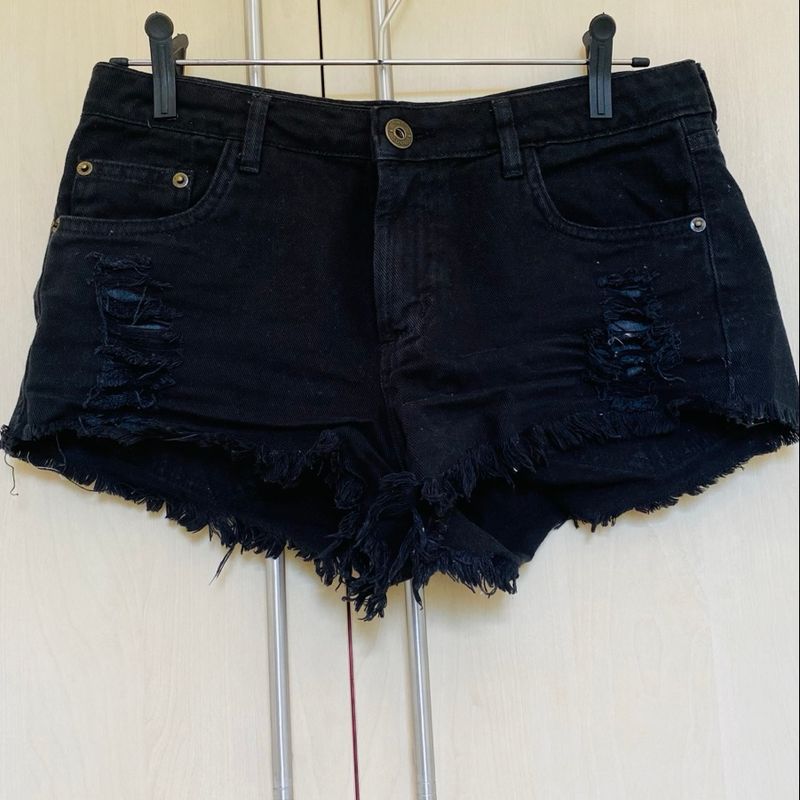 Shorts Tecido Tipo Jeans | Shorts Feminino Cea Usado 96449746 | enjoei