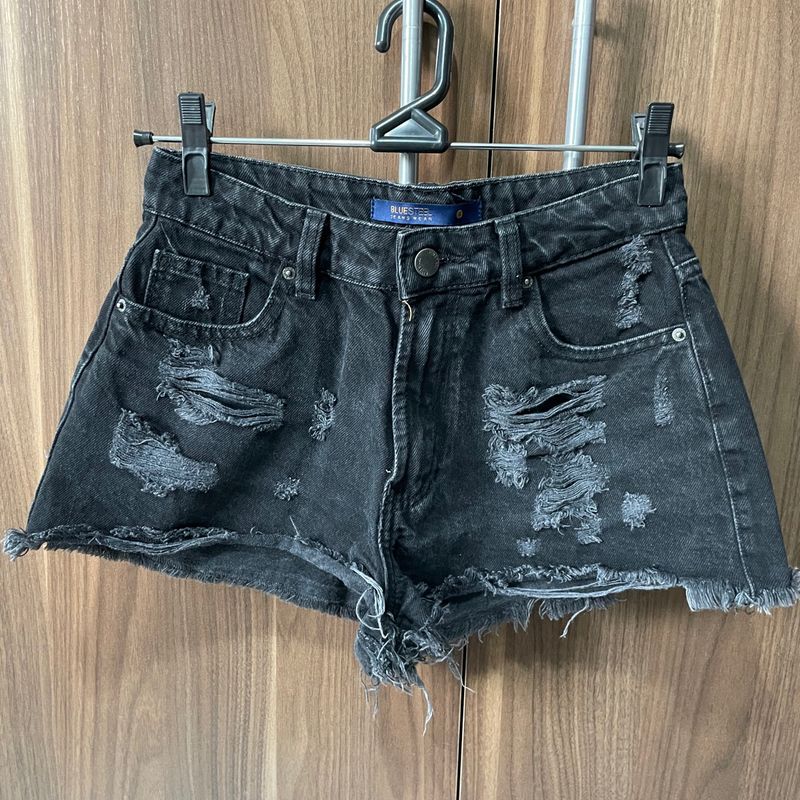 Short jeans best sale preto curto