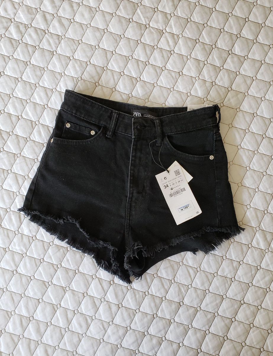 short jeans cintura alta zara