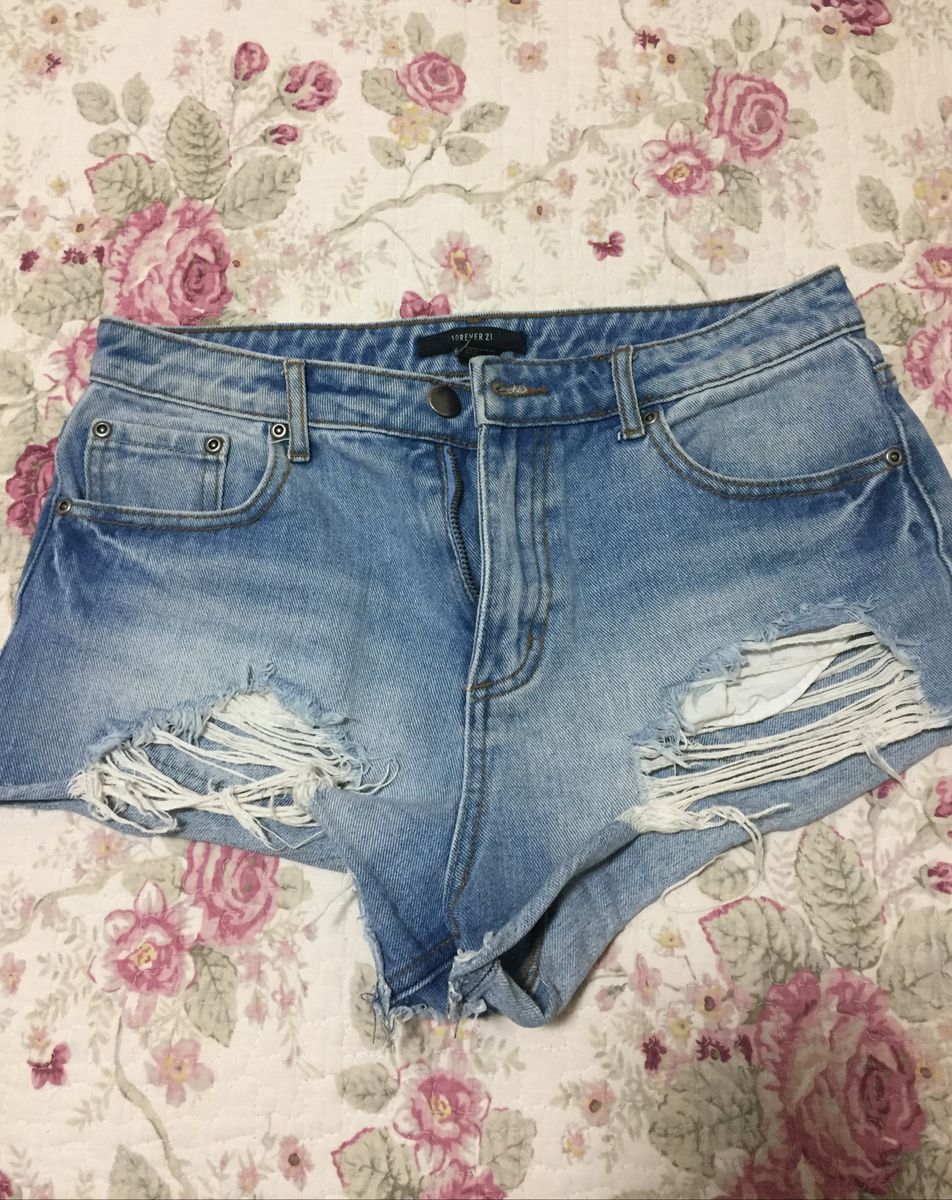 Shorts Jeans Rasgado Forever 21 Shorts Feminin