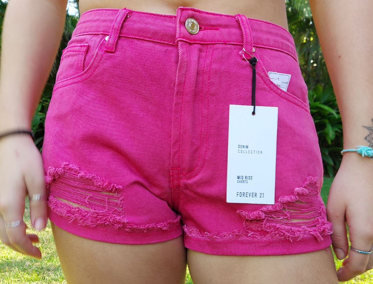 short jeans rosa pink