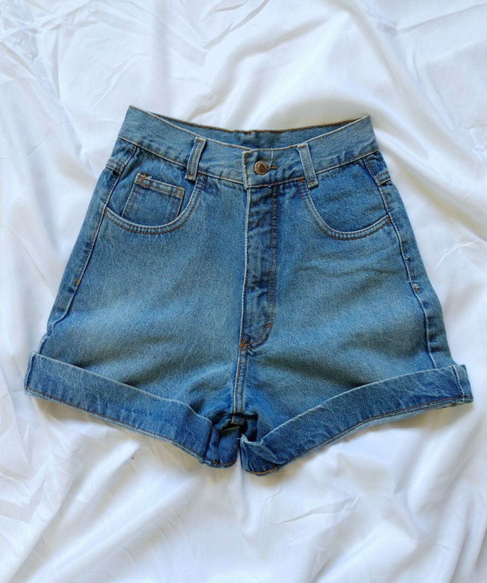 short jeans cintura alta vintage