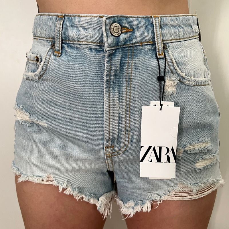 Shorts Zara Jeans Médio Shorts