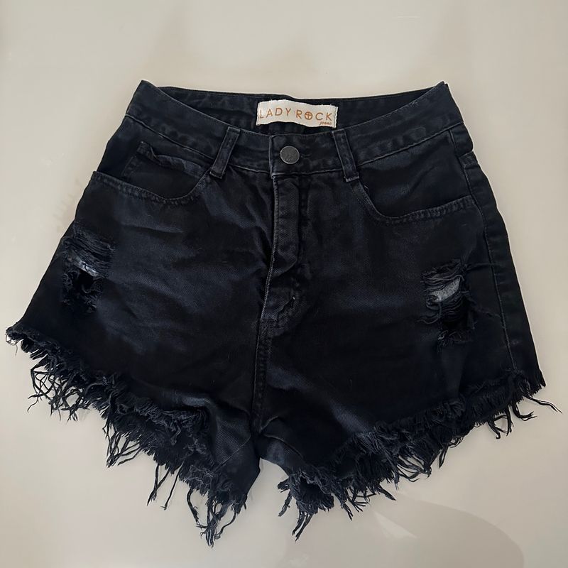 Shorts preto hot sale lady rock