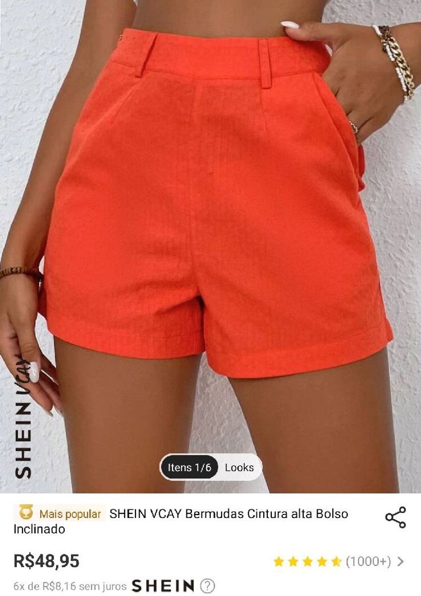 Conjunto Shein Top e Shorts | Shorts Feminino Shein Usado 86674736 | enjoei