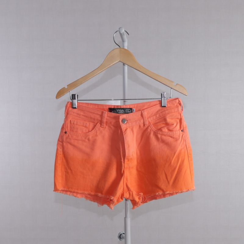 Shorts Laranja Jeans Lorsa  Shorts Feminino Lorsa Usado 86441676