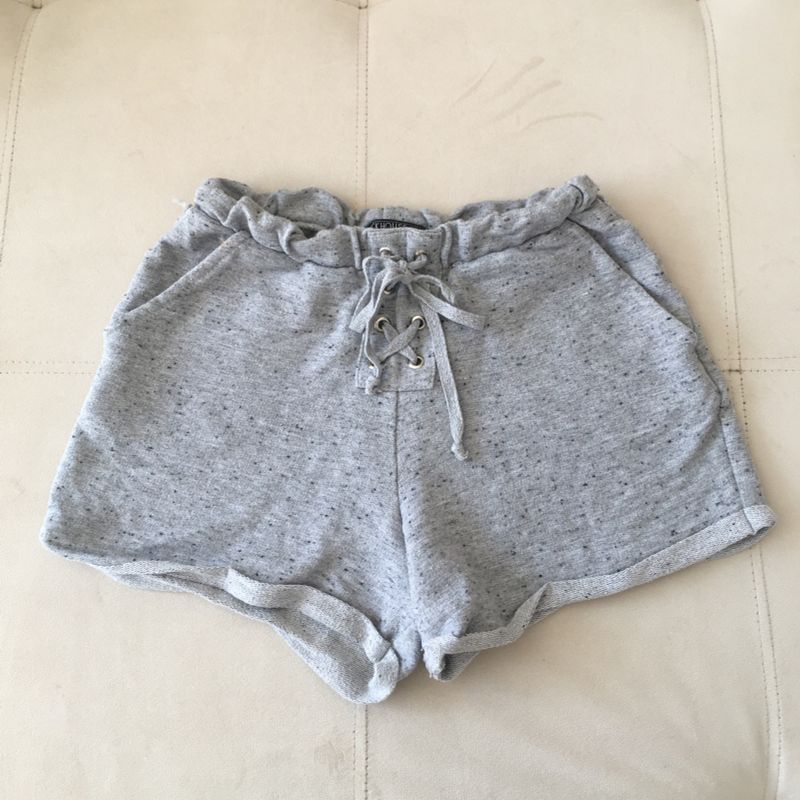 Short moletom hot sale cinza feminino