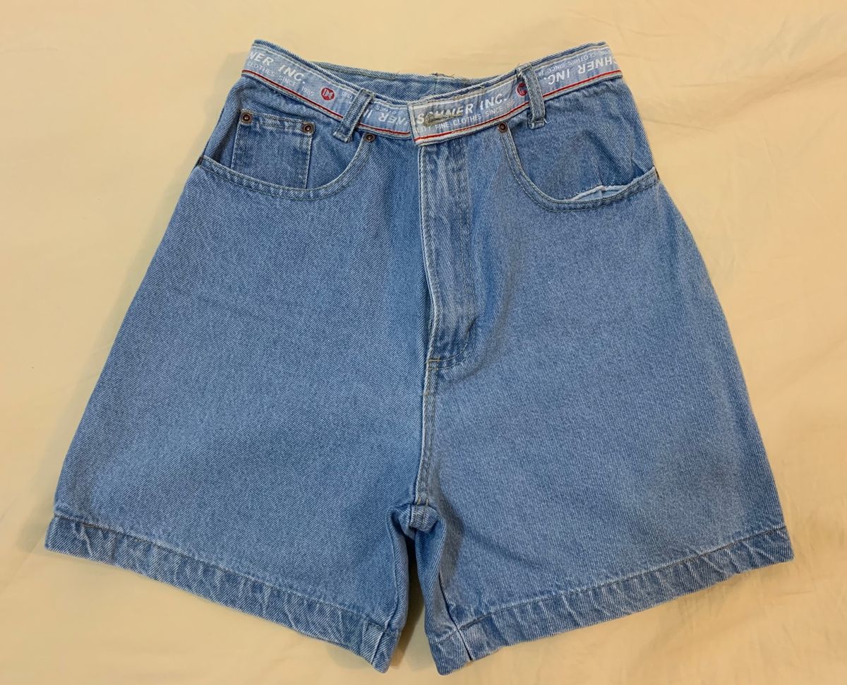 short jeans cintura alta anos 80