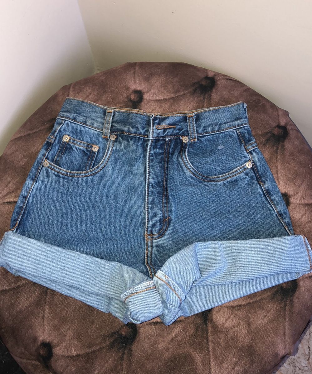 short jeans cintura alta retro
