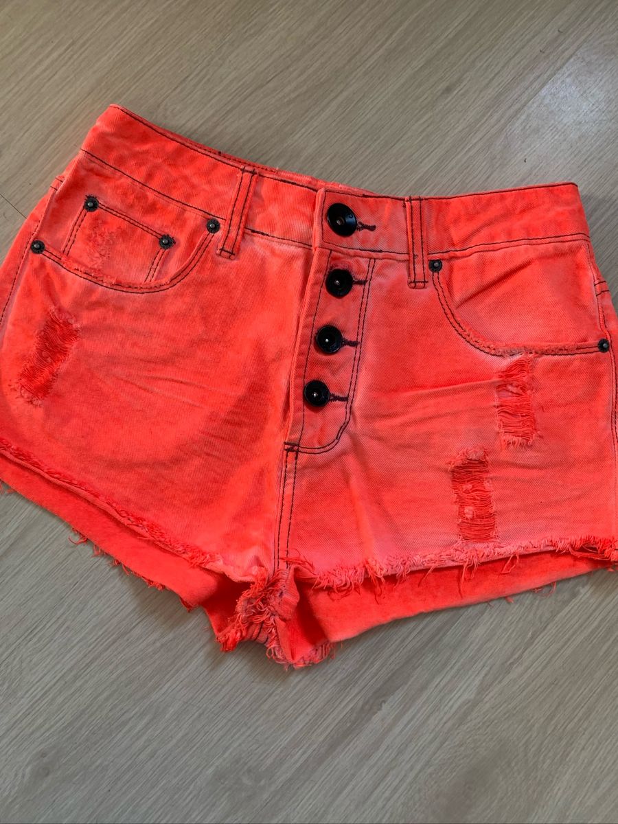 short jeans neon feminino