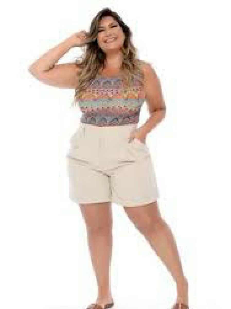 shorts social plus size feminino