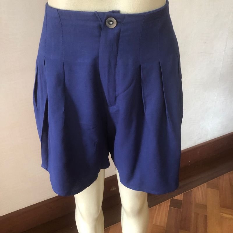 Short Floral Soltinho Azul, Shorts Feminino Usado 91046138