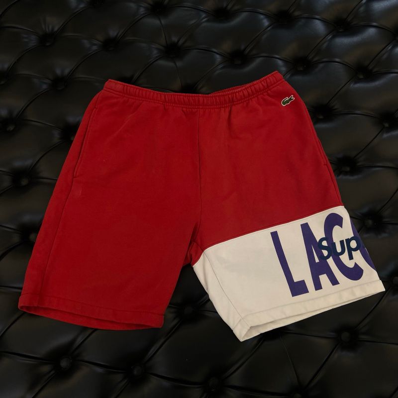 Shorts Supreme X Lacoste Logo Panel Vermelho, Bermuda Masculina Lacoste  Usado 94540098