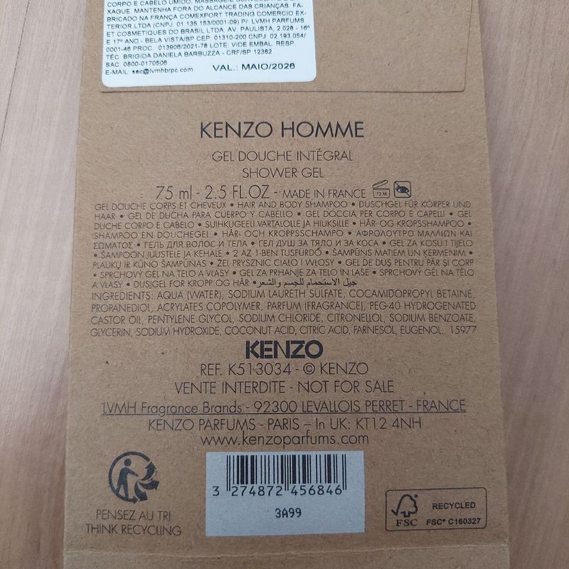 Kenzo homme gel douche sales