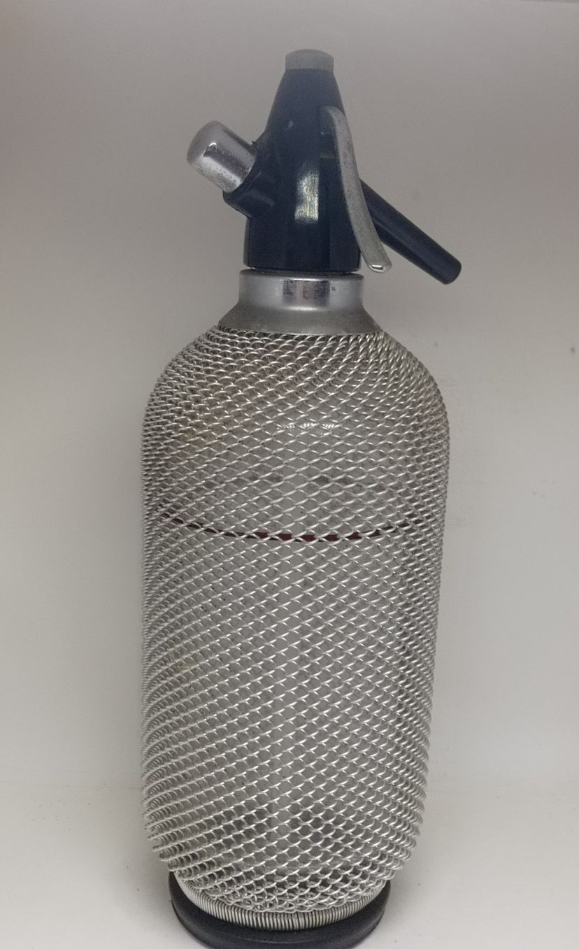 Sifon para Soda de Cristal da Bohêmia com Grade Metálica | Item de ...