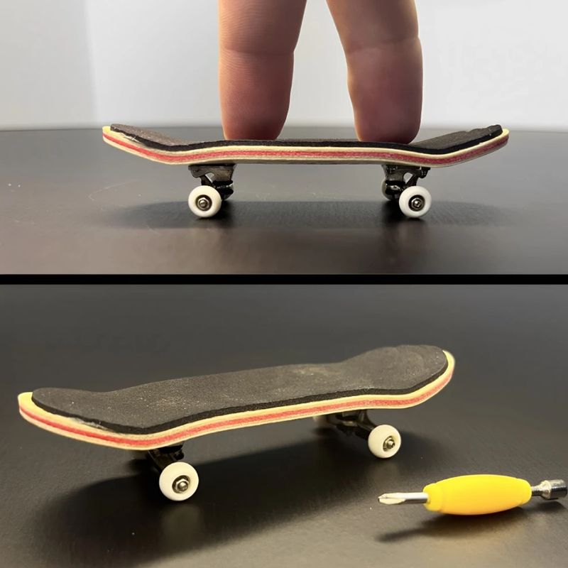 Fingerboard Skate Dedo Profissional Madeira Rolamento Kit 4