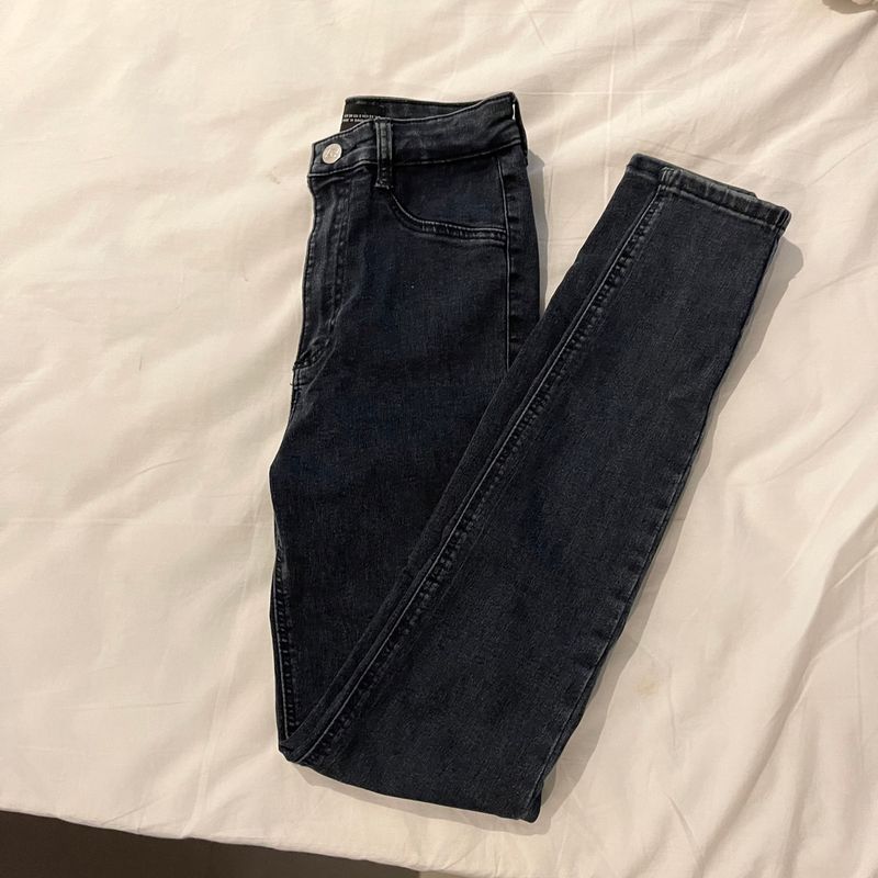 Skinny Tumblr Cintura Alta Jeans Azul Escuro 32 34 Pp P Zara